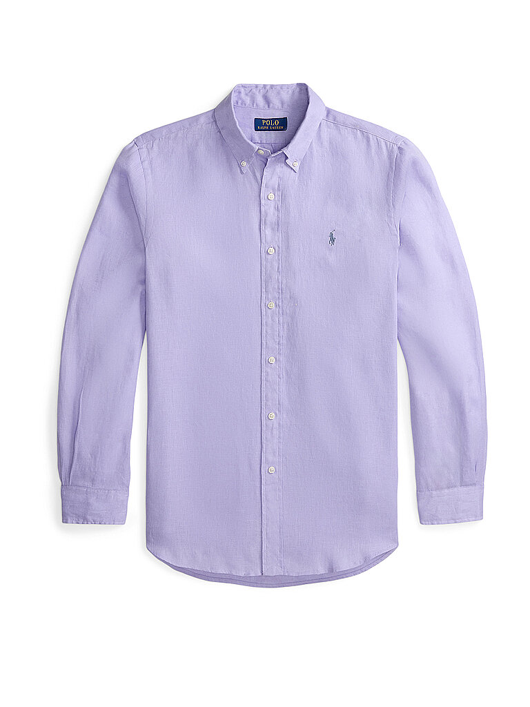 Polo Ralph Lauren pour homme. 710966294501 Chemise en lin Custom Fit lilas (M), Casuel, Violet, Manche longue